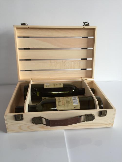 厂家直销双支镂空皮带酒盒 松木酒盒可制作-酒水,饮料包装